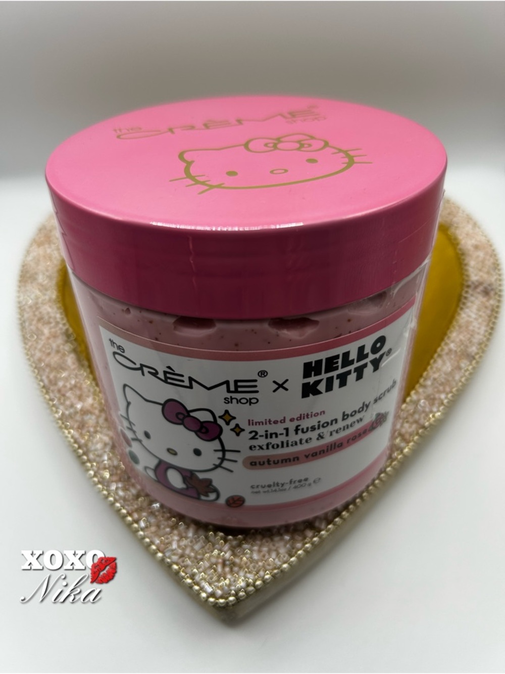 The Crème Shop x Hello Kitty 2-in-1 Fusion Body Scrub - Autumn vanilla rose